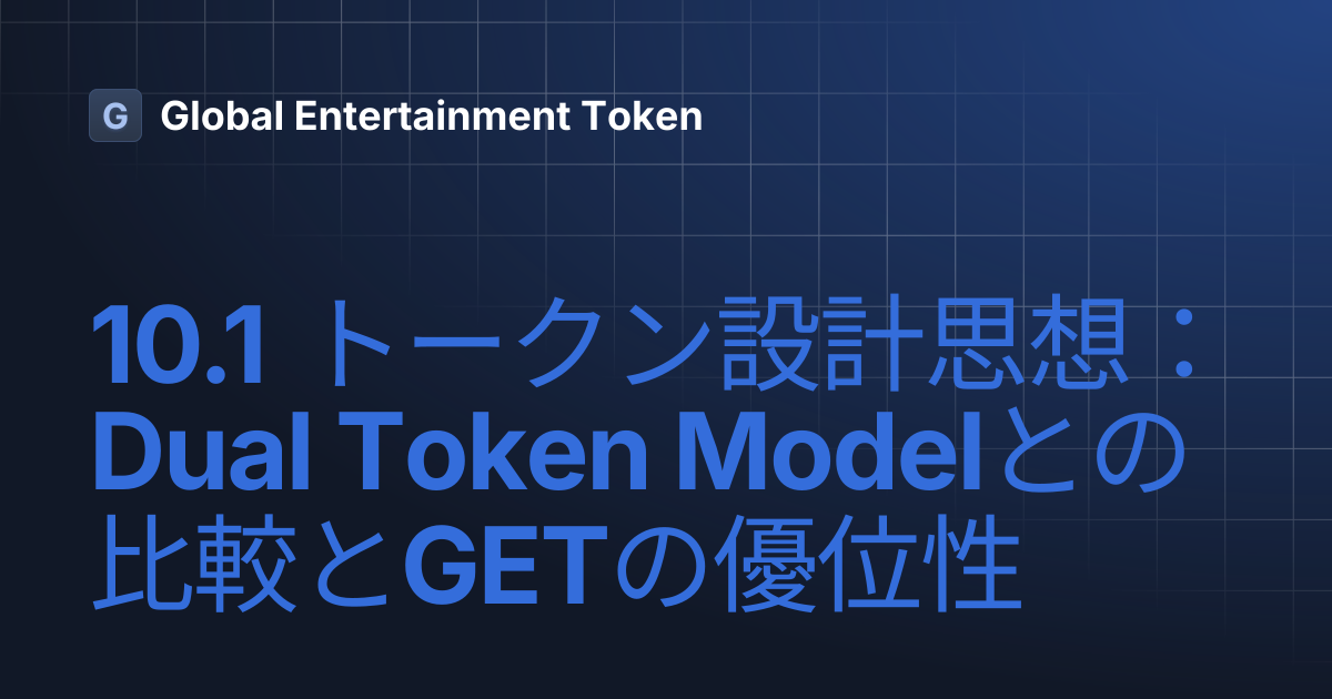 10.1 トークン設計思想：Dual Token Modelとの比較とGETの優位性 | [JPN]【$GET】 White Paper 3. ...