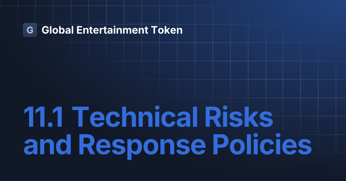 11.1 Technical Risks and Response Policies | Global Entertainment Token